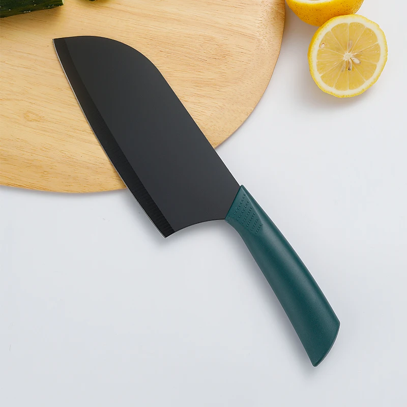 Black Stainless Steel Chef Knife with Plastic Handle | Wholesale Kitchen Knife