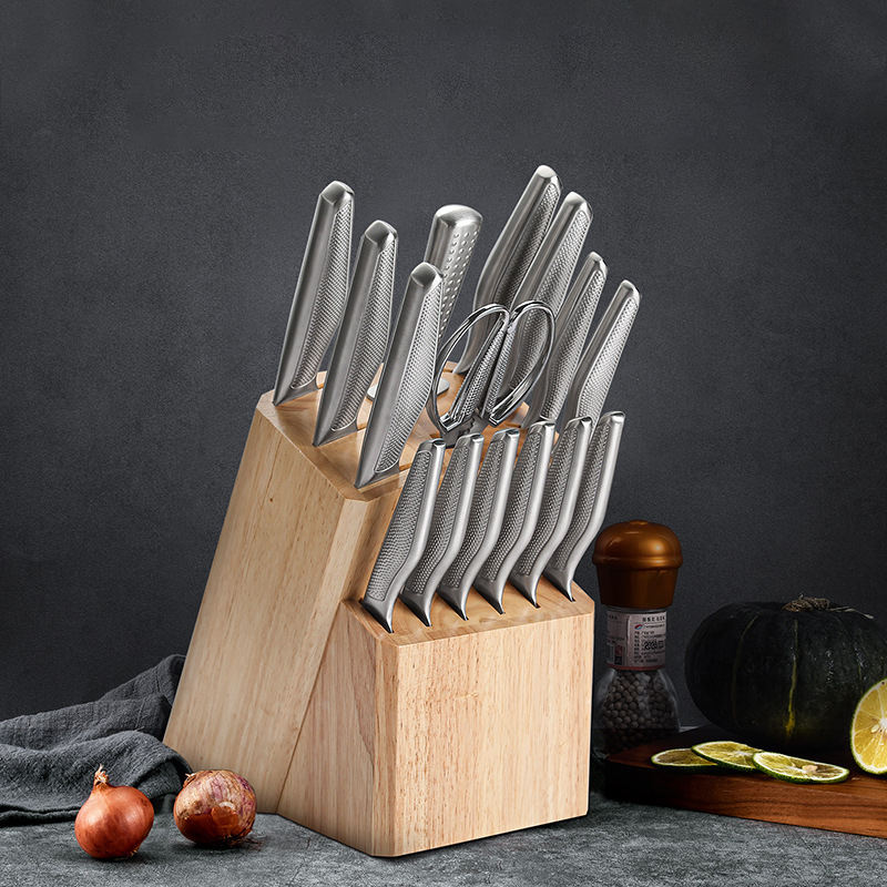 Professional 3Cr13 Stainless Steel Chef Knife Set with Wooden Block | OEM/ODM