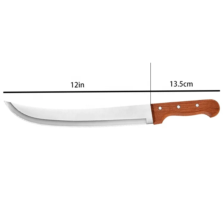 12-Inch Professional Meat Cutting Knife with Ergonomic Wooden Handle - High Carbon Stainless Steel