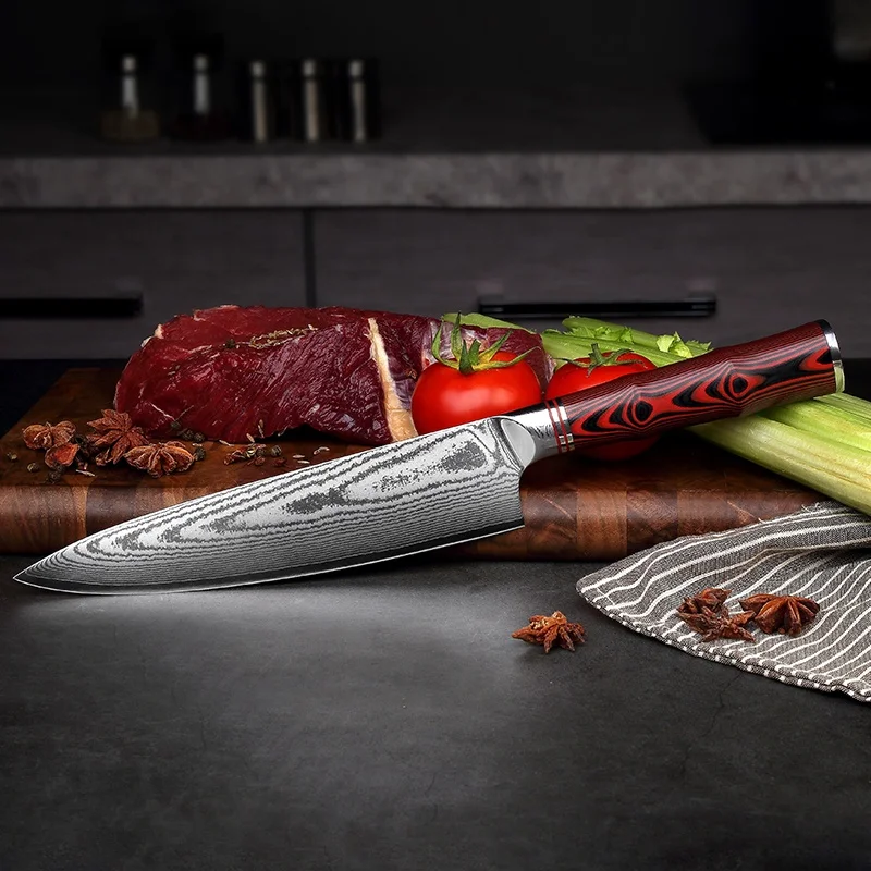 8 Inch Damascus Chef Knife | 67 Layers Steel with G10 Handle