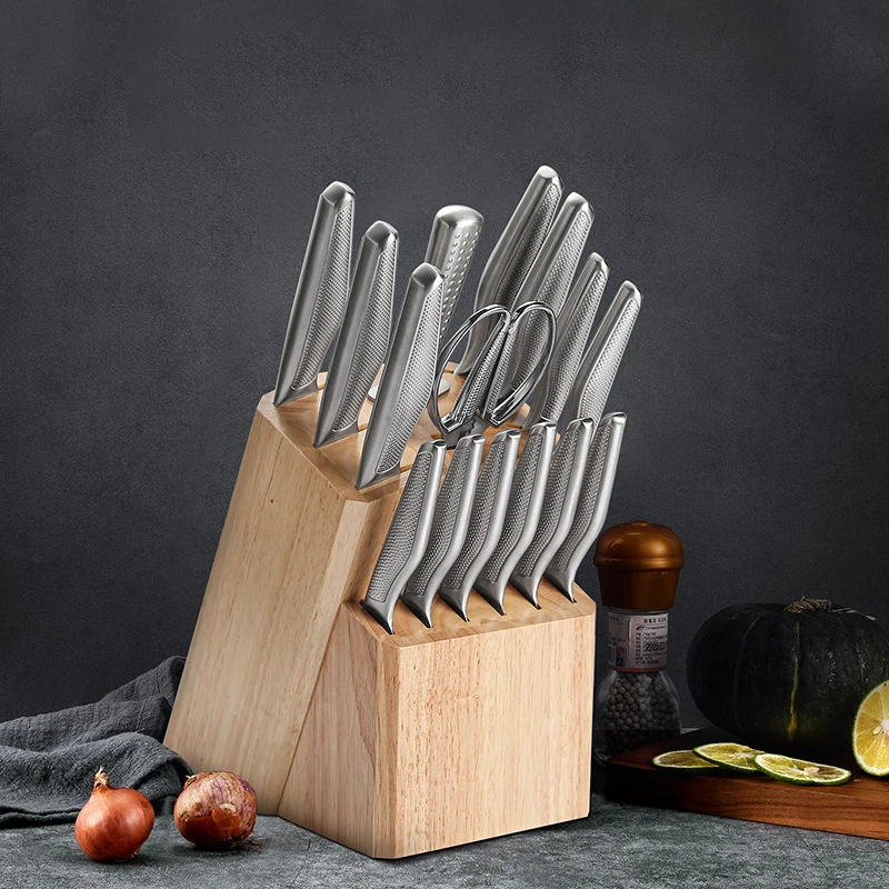 Professional 3Cr13 Stainless Steel Chef Knife Set with Wooden Block | OEM/ODM
