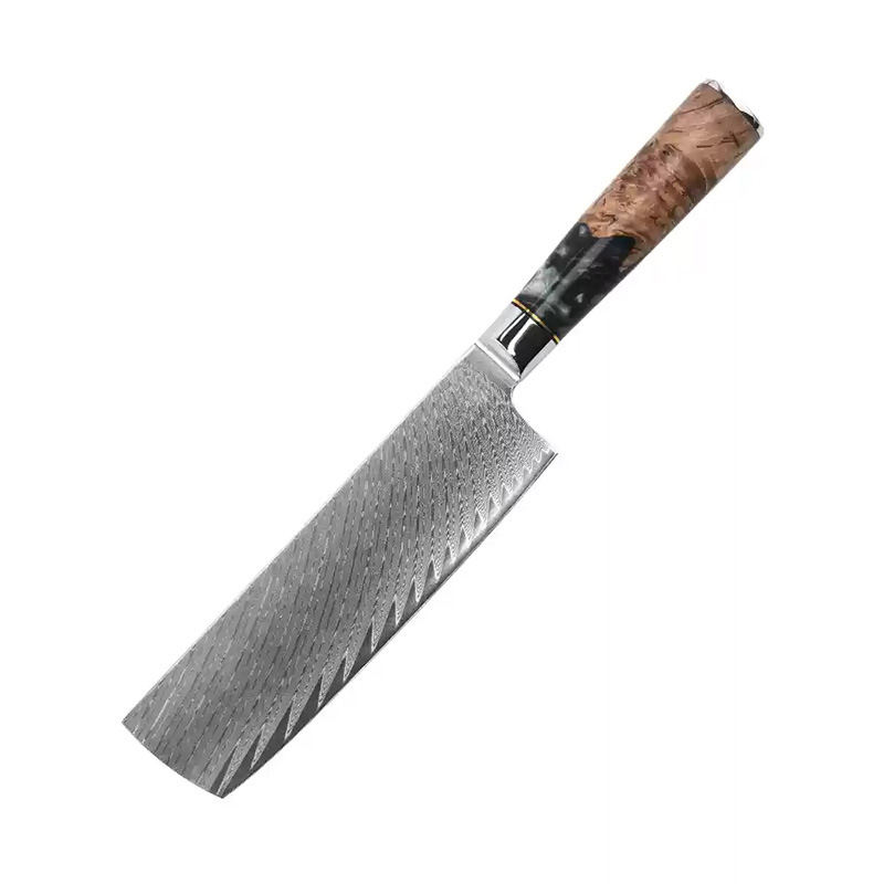 Damascus Knife Set with Resin Handle | Chinese & Japanese Style | Custom Logo