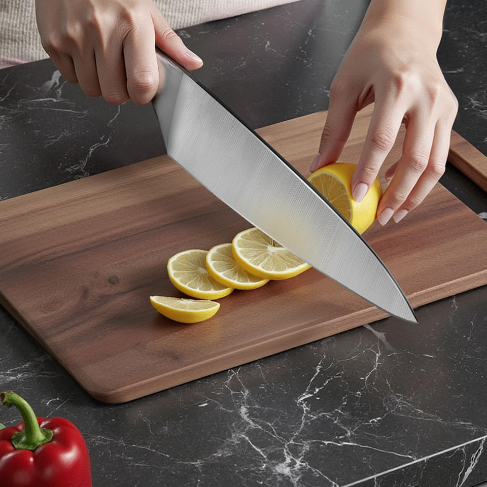11-Piece Damascus Knife Set with Hollow Handle & Knife Block