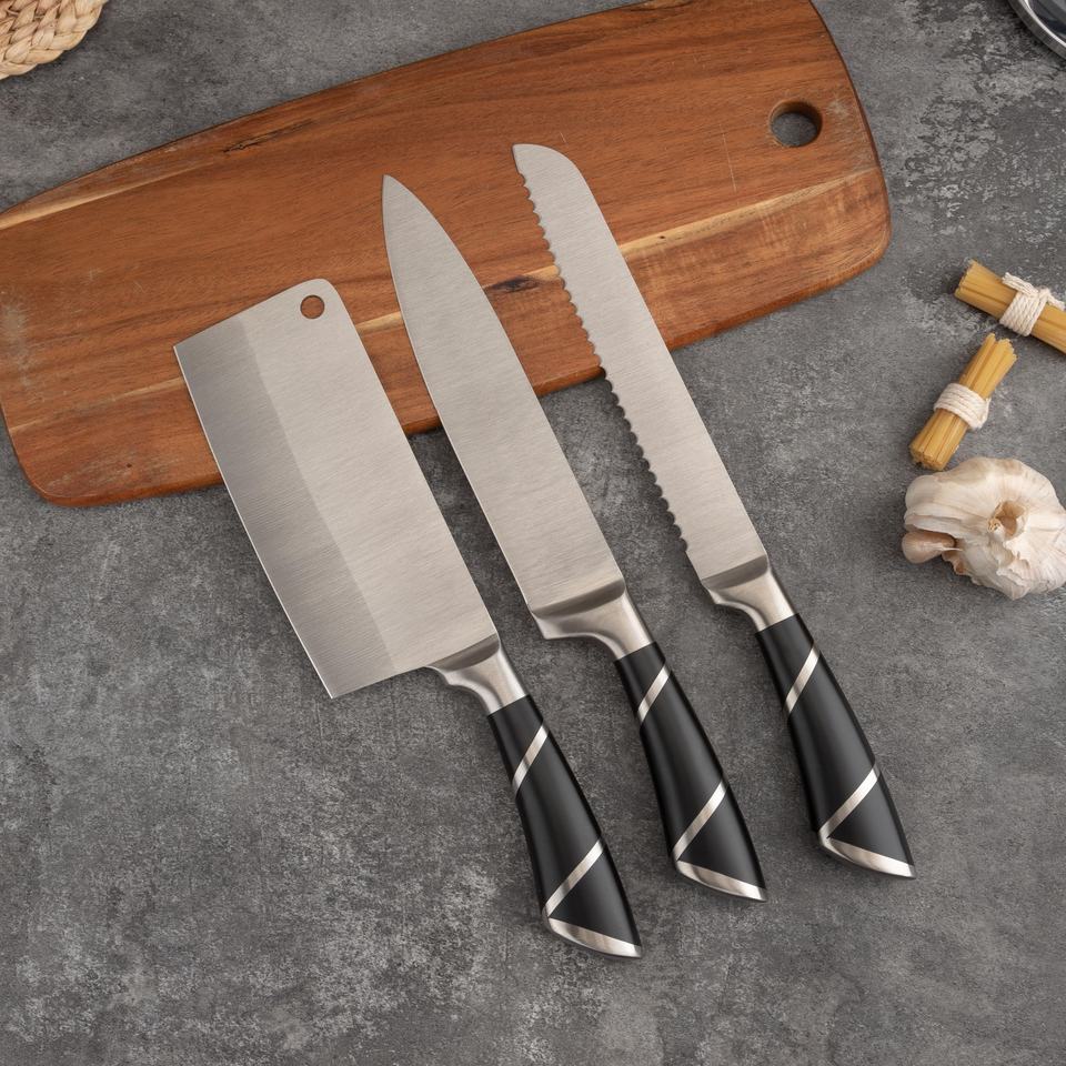 8-Piece German Stainless Steel Knife Set with Acrylic Stand - Colorful Modern Vintage Design