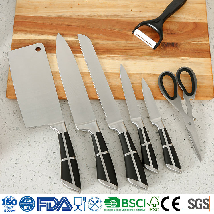 9-Piece Japanese Stainless Steel Kitchen Knife Set with Sharpener & Gift Box - Custom Logo