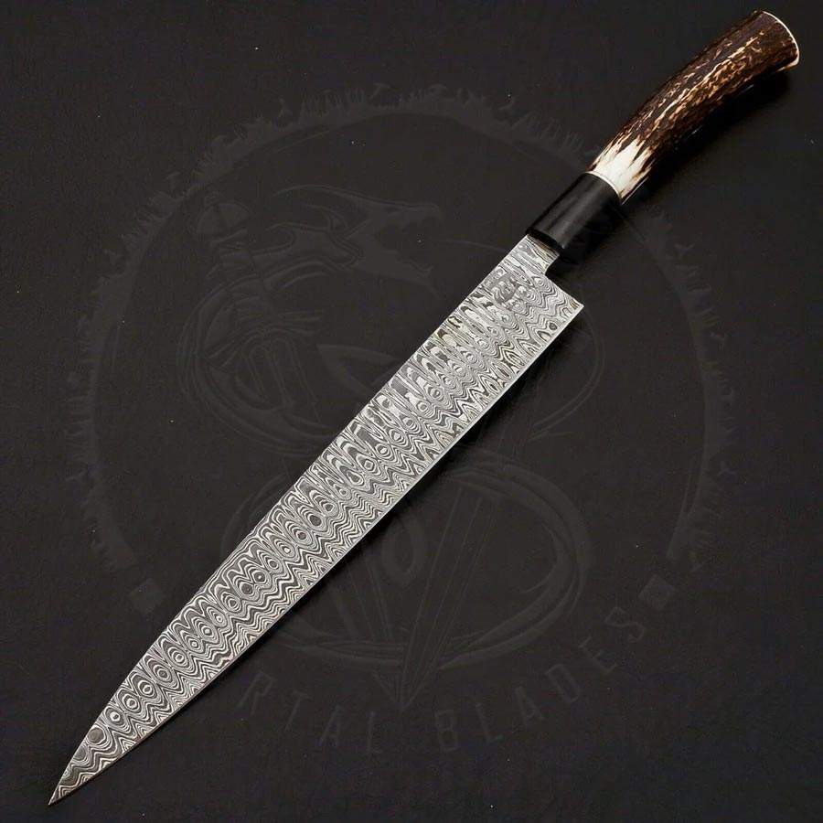 8 Inch Japanese Damascus Chef Knife with Stag Handle | Wholesale Custom OEM