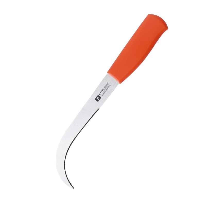 Orange PP Handle Stainless Steel Curved Blade 3-5 Inch Traditional Durable Extra Sharp Banana Knife