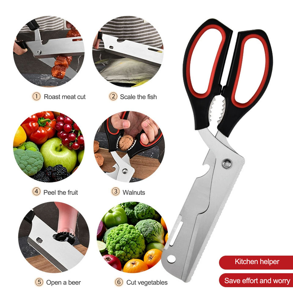 Multipurpose Detachable Kitchen Scissors Stainless Steel Poultry Shears for BBQ & Kebab