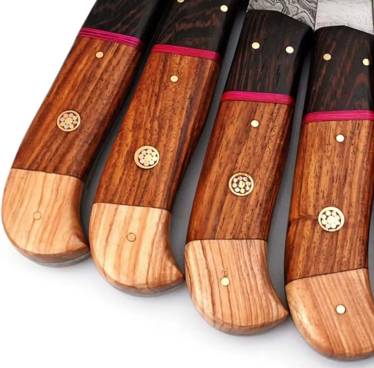 Handmade 5-Piece Damascus Steel Chef Knife Set with Custom Handle
