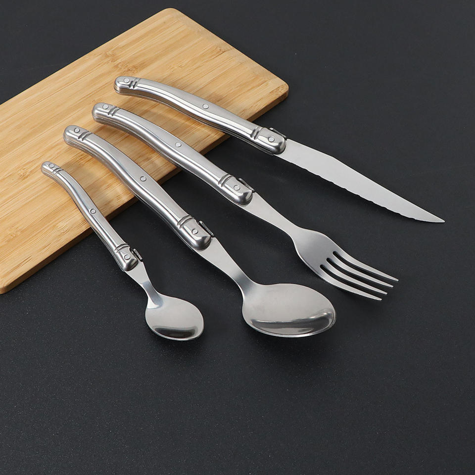 Laguiole 6-Piece Stainless Steel Steak Knife & Fork Set – 4.5