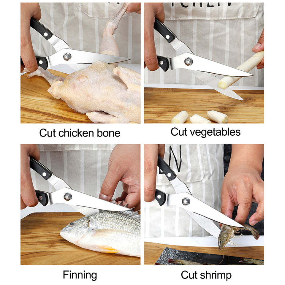 Multifunction Stainless Steel Kitchen Scissors with TOM Handle - Poultry Shears for Home Kitchens