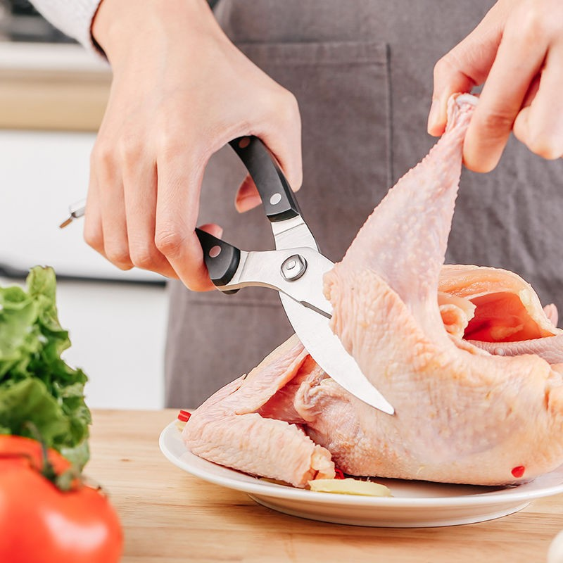 Multifunction Stainless Steel Kitchen Scissors with TOM Handle - Poultry Shears for Home Kitchens