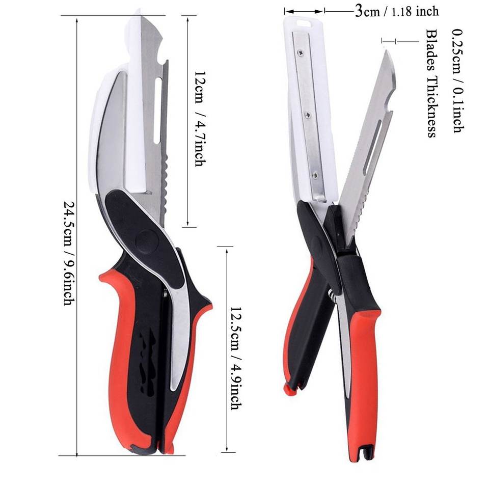 2-in-1 Multifunction Stainless Steel Kitchen Shears & Cutting Board Set