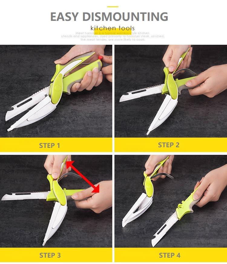 6-in-1 Multi-Functional Kitchen Scissors | Stainless Steel & Silicone Handle