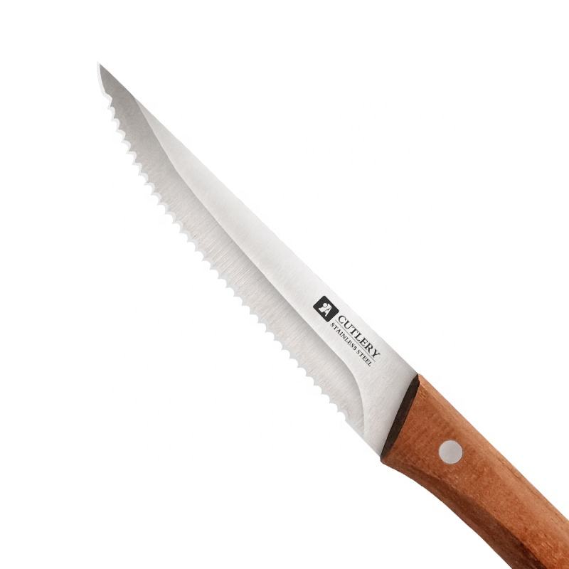 6-Piece Stainless Steel Serrated Steak Knife Set with Pakka Wood Handle