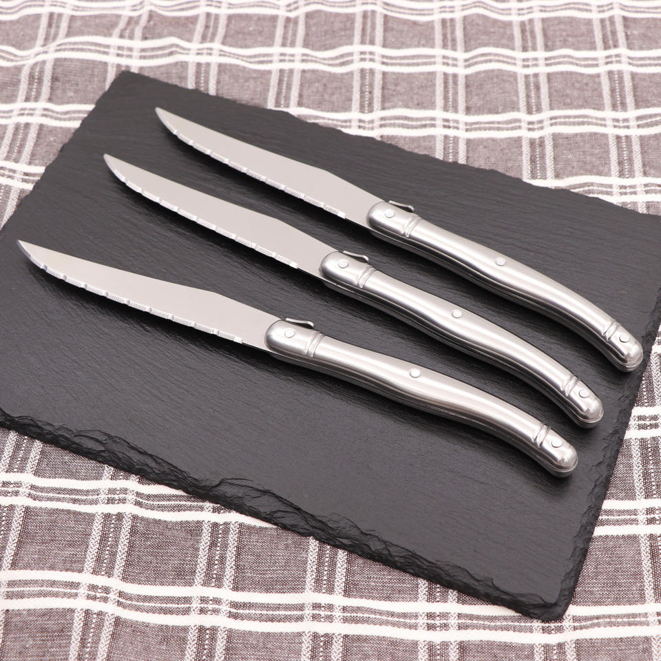 Laguiole 6-Piece Stainless Steel Steak Knife & Fork Set – 4.5