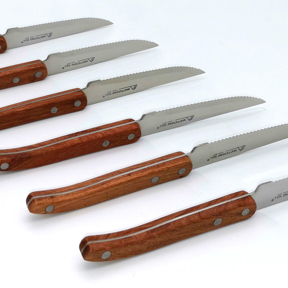 6-Piece Serrated Steak Knife Set | High Carbon Stainless Steel | Rosewood Handle