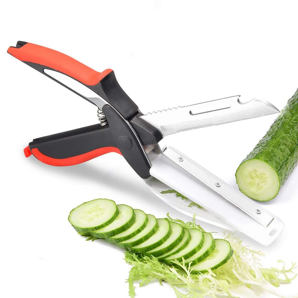 2-in-1 Multifunction Stainless Steel Kitchen Shears & Cutting Board Set