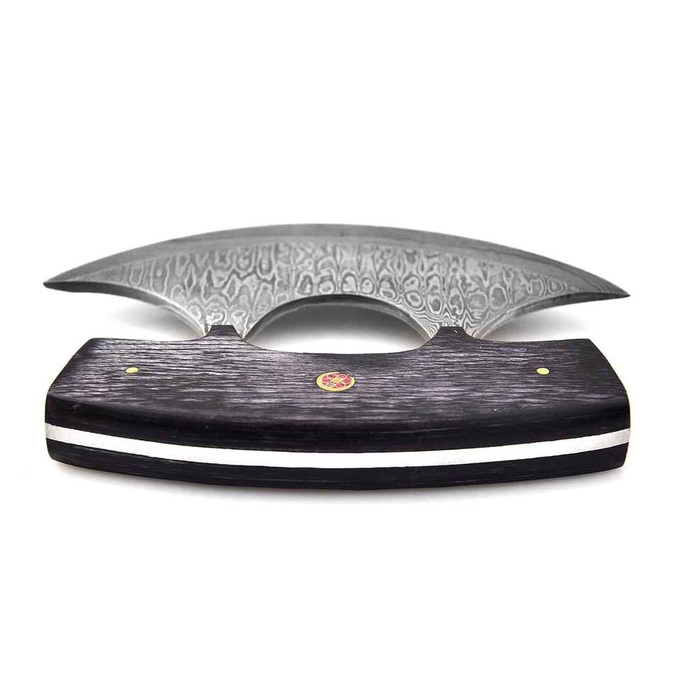 Custom Ullu Chef Knife: Handmade Damascus Steel & Pakkawood Handle with Leather Sheath