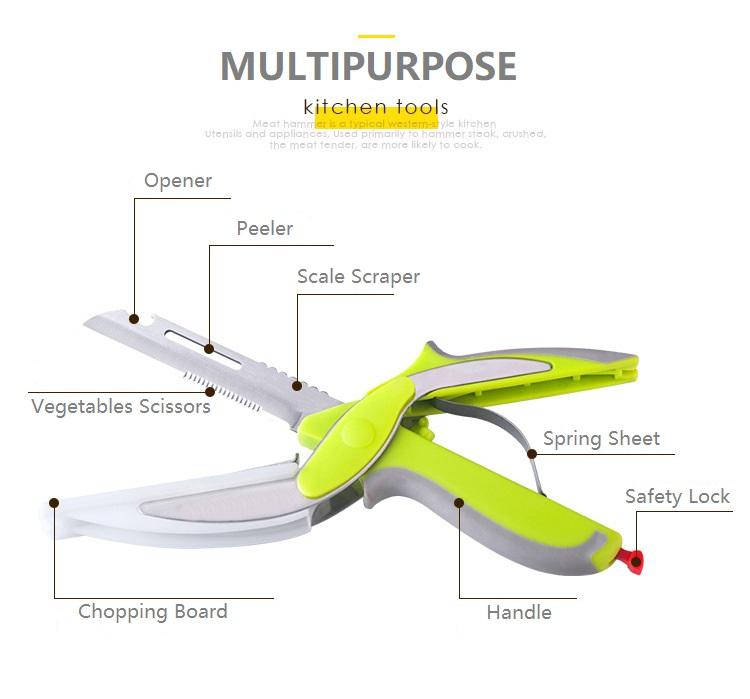 6-in-1 Multi-Functional Kitchen Scissors | Stainless Steel & Silicone Handle
