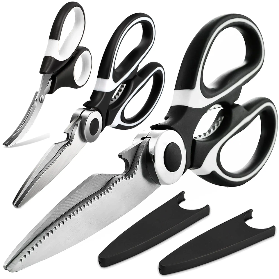Heavy Duty Detachable Kitchen Shears | 3Cr13 Stainless Steel Multipurpose Poultry & Vegetable Scissors