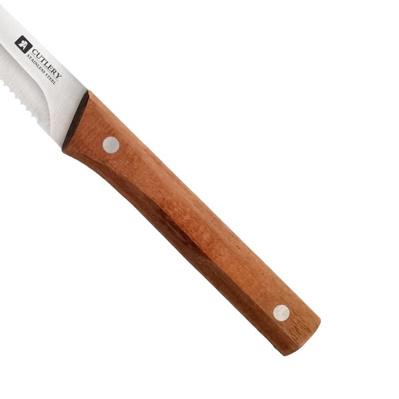 6-Piece Stainless Steel Serrated Steak Knife Set with Pakka Wood Handle