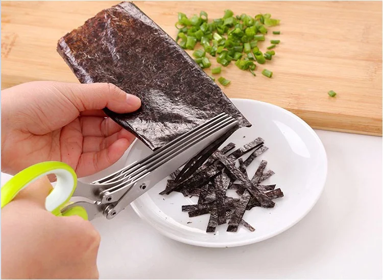 5-Blade Herb Scissors with Comb – Stainless Steel Kitchen Shears