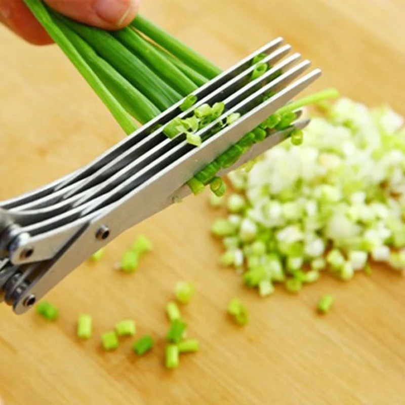 5-Blade Herb Scissors with Comb – Stainless Steel Kitchen Shears