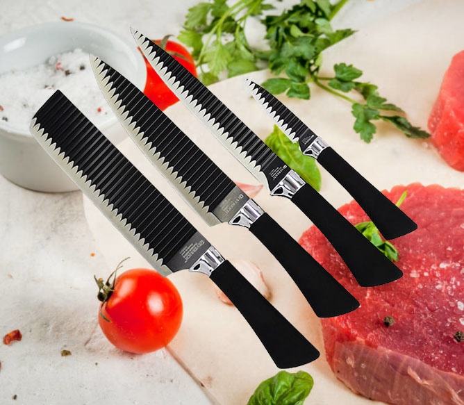 6-Piece Stainless Steel Steak & Chef Knife Set with Gift Box – Modern Kitchen Cutlery
