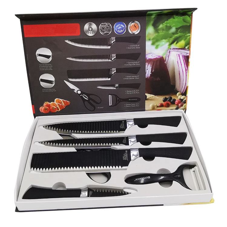 6-Piece Stainless Steel Steak & Chef Knife Set with Gift Box – Modern Kitchen Cutlery