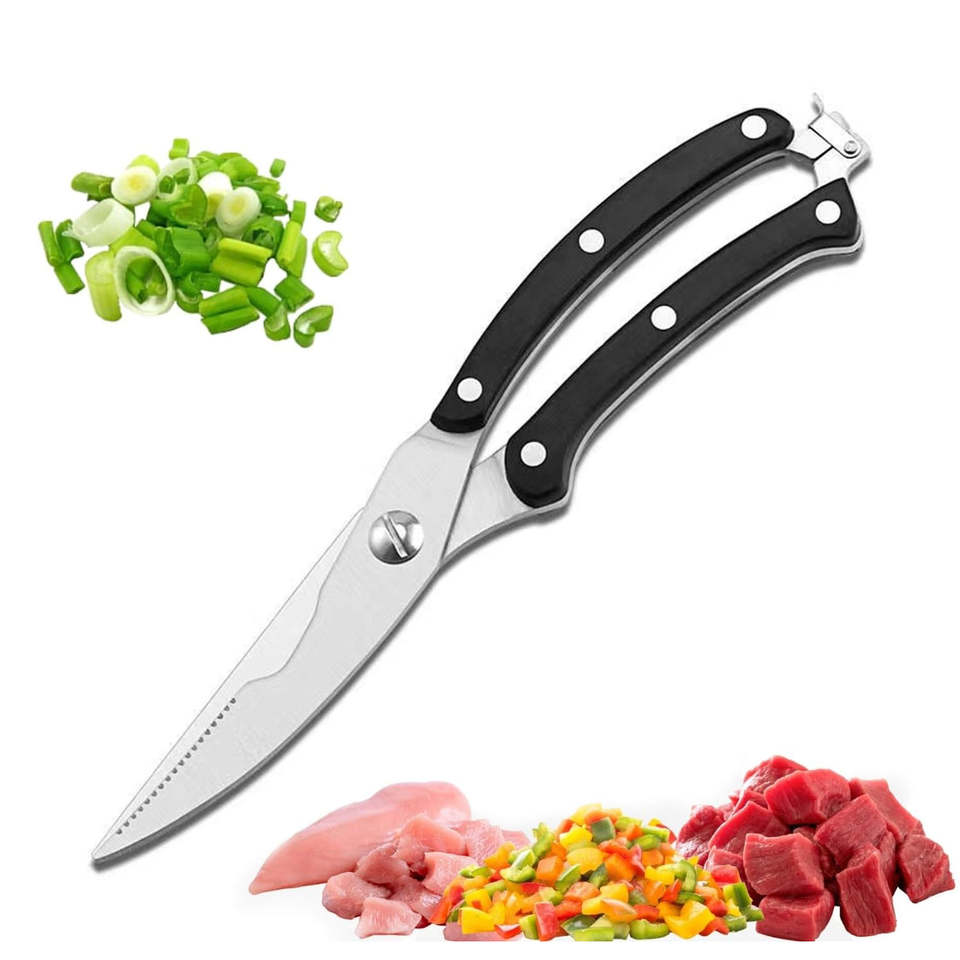 Multifunction Stainless Steel Kitchen Scissors with TOM Handle - Poultry Shears for Home Kitchens