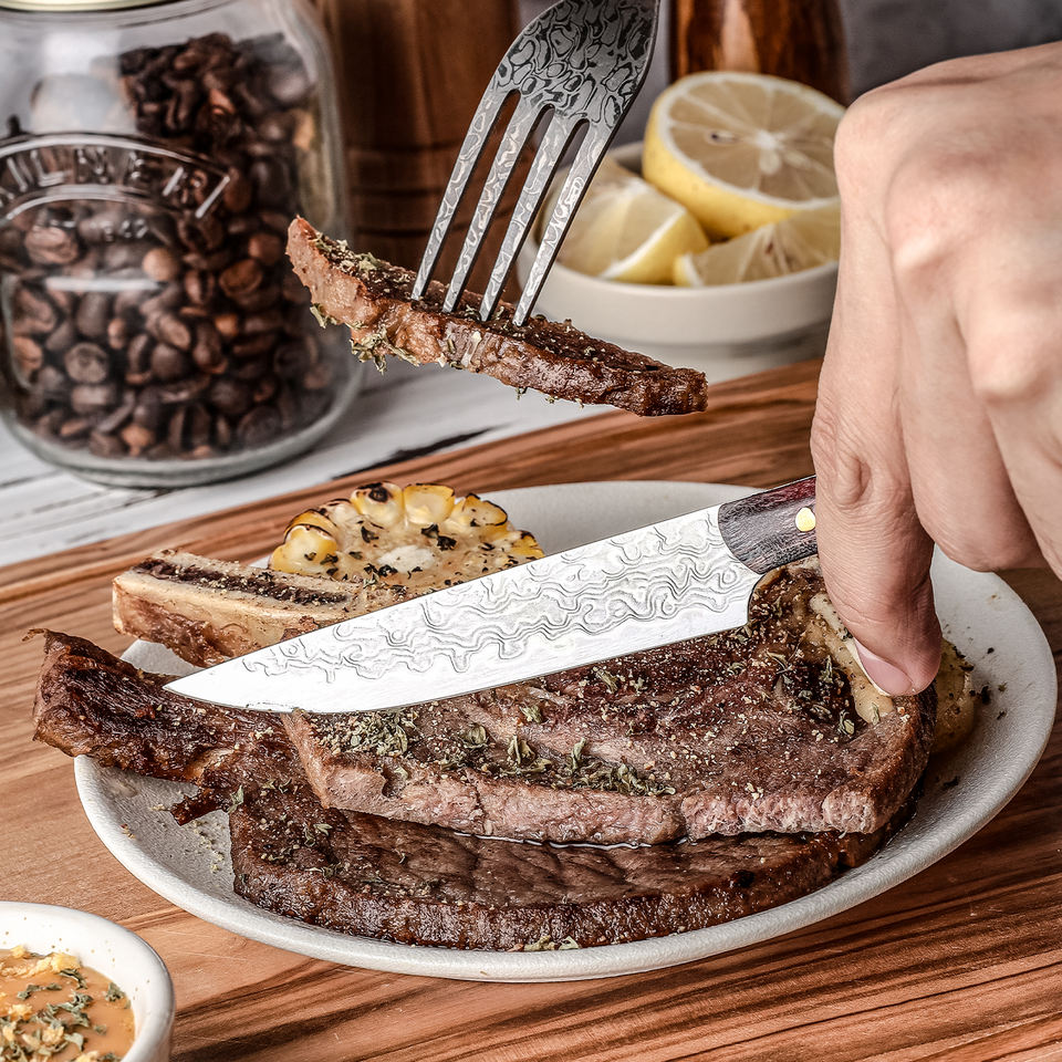 Grandsharp 4-Pc Damascus Steak Knife Set | VG10 Core 67 Layers | Non-Serrated