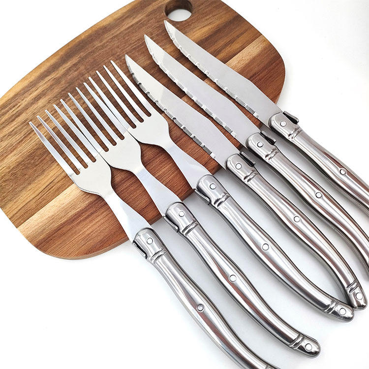 Laguiole 6-Piece Stainless Steel Steak Knife & Fork Set – 4.5