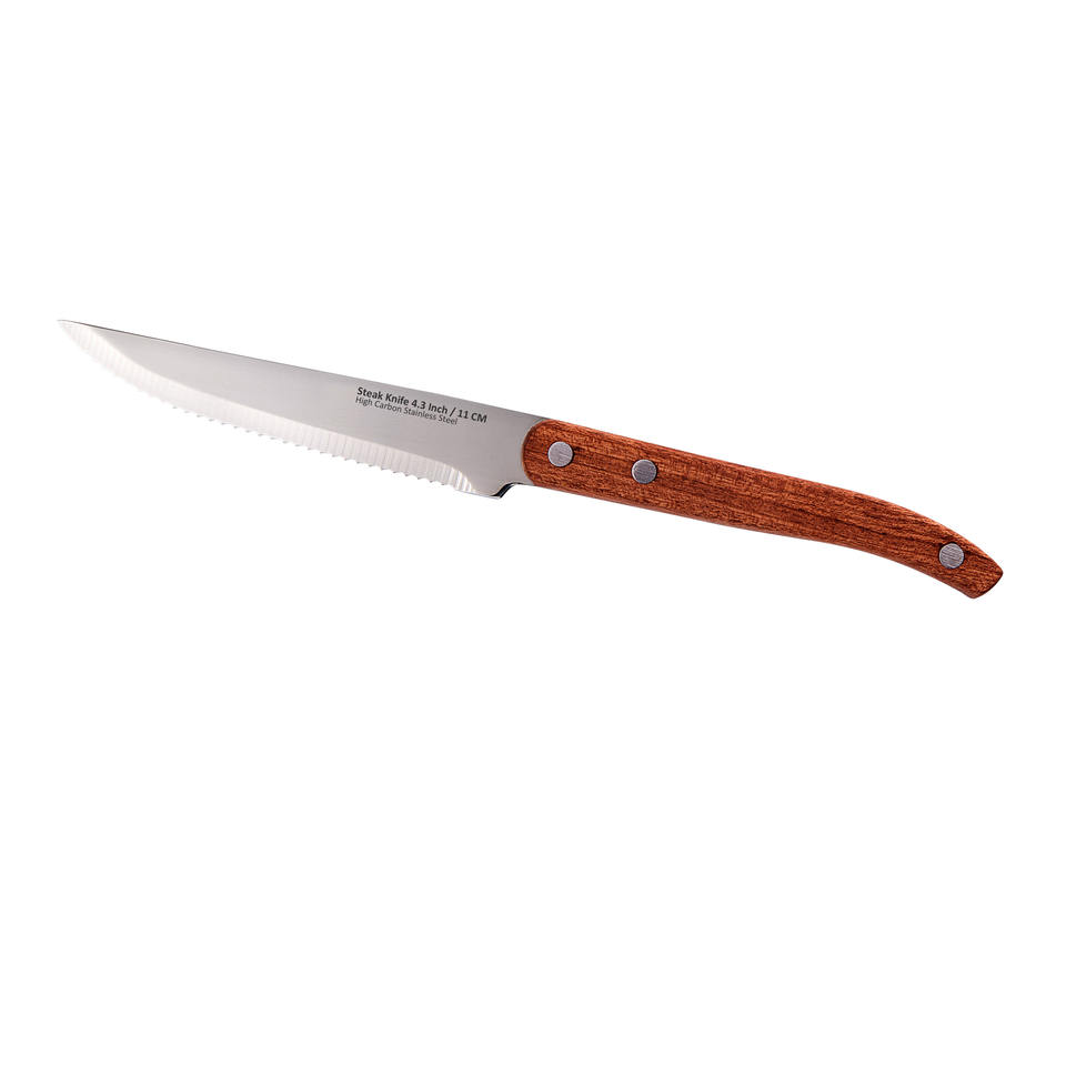 6-Piece Serrated Steak Knife Set | High Carbon Stainless Steel | Rosewood Handle