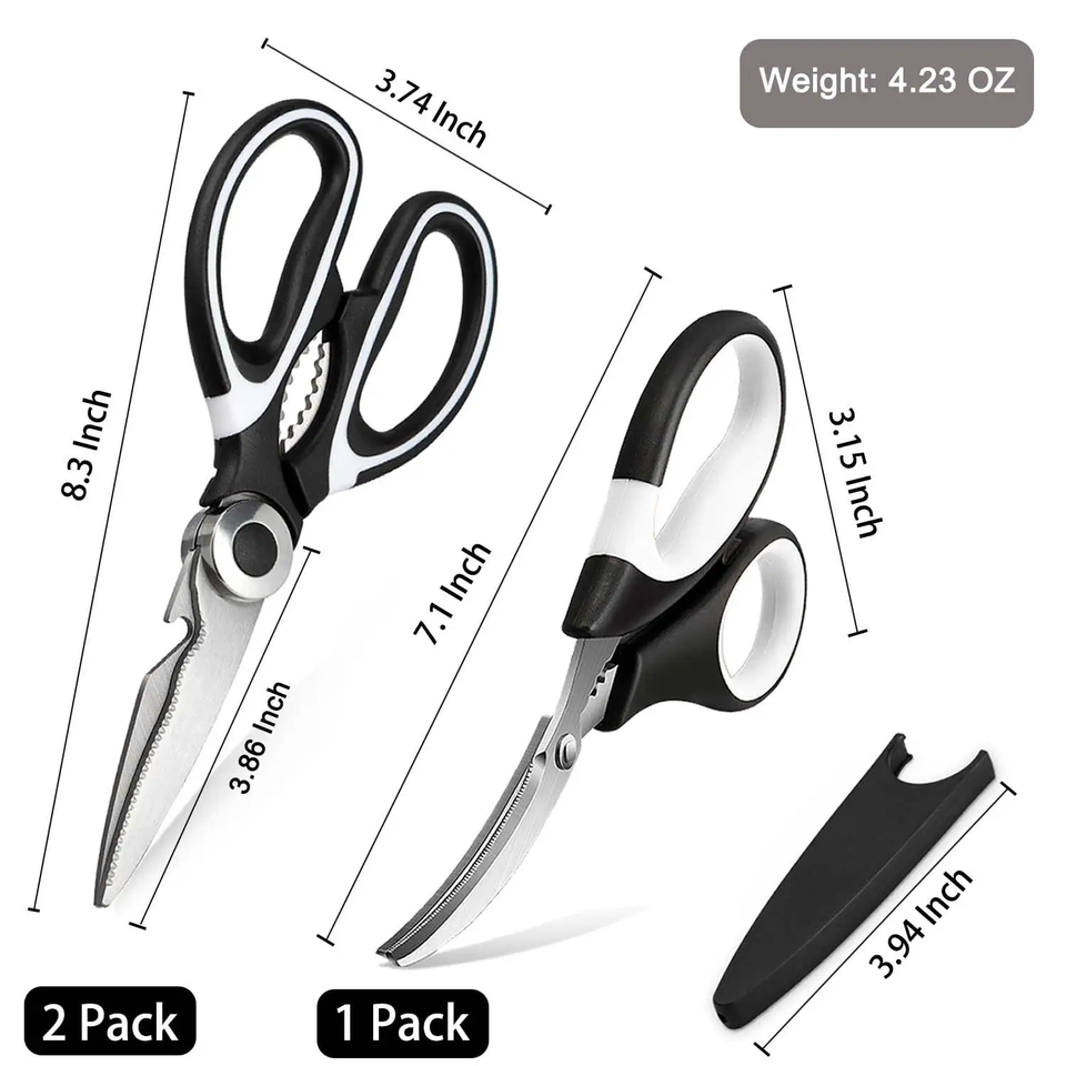 Heavy Duty Detachable Kitchen Shears | 3Cr13 Stainless Steel Multipurpose Poultry & Vegetable Scissors